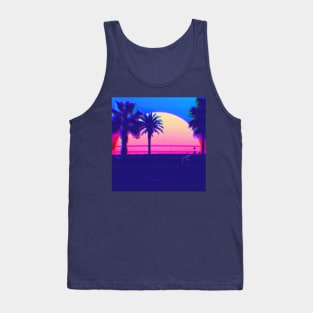 retrowave palms sunset Tank Top